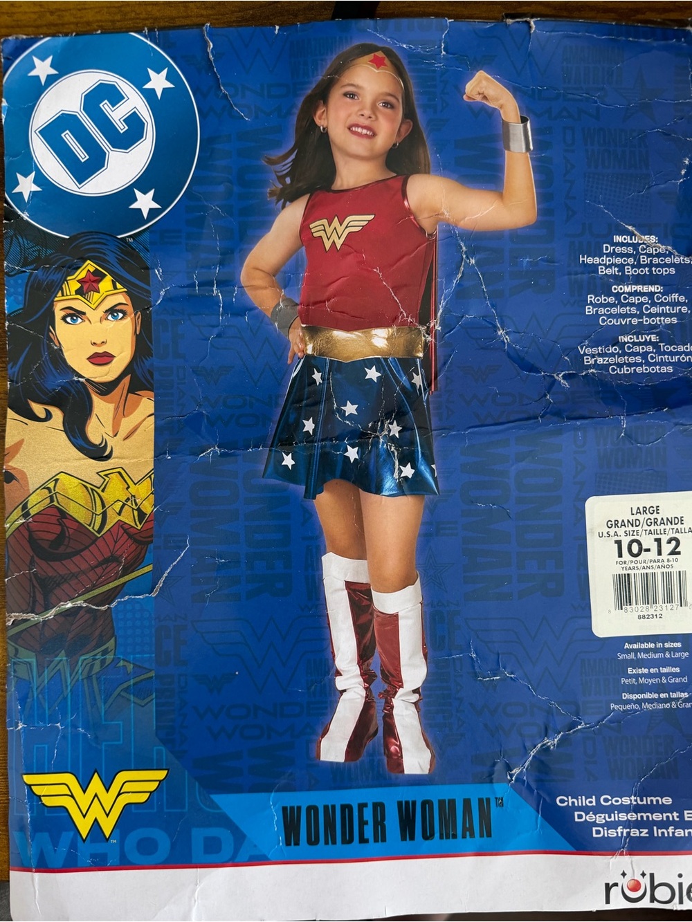 Rubies Wonder Woman Costume Child Large DC Comics Halloween Dress & Boot Covers
